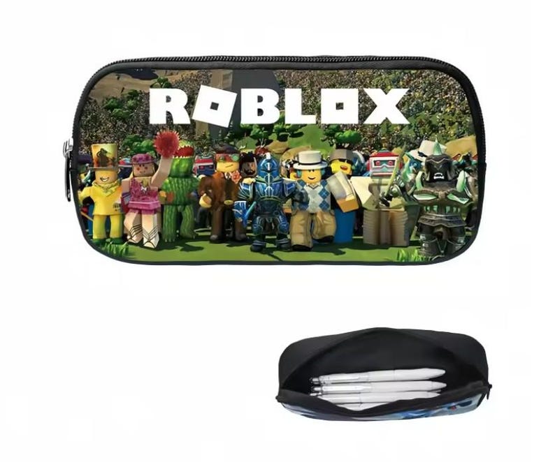 Estuche para lápices de Roblox – Estuche para lápices estilo cubo pixelado – Organizador de útiles escolares para niños con temática de videojuegos Verde