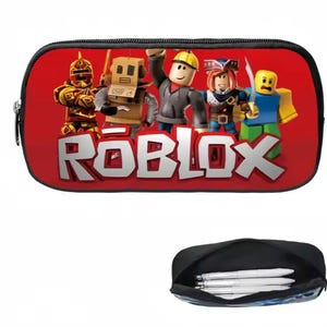 Estuche para lápices de Roblox – Estuche para lápices estilo cubo pixelado – Organizador de útiles escolares para niños con temática de videojuegos Rojo