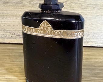 Antique Art Deco 1920s Paris France Perfume Bottle Opaque Black