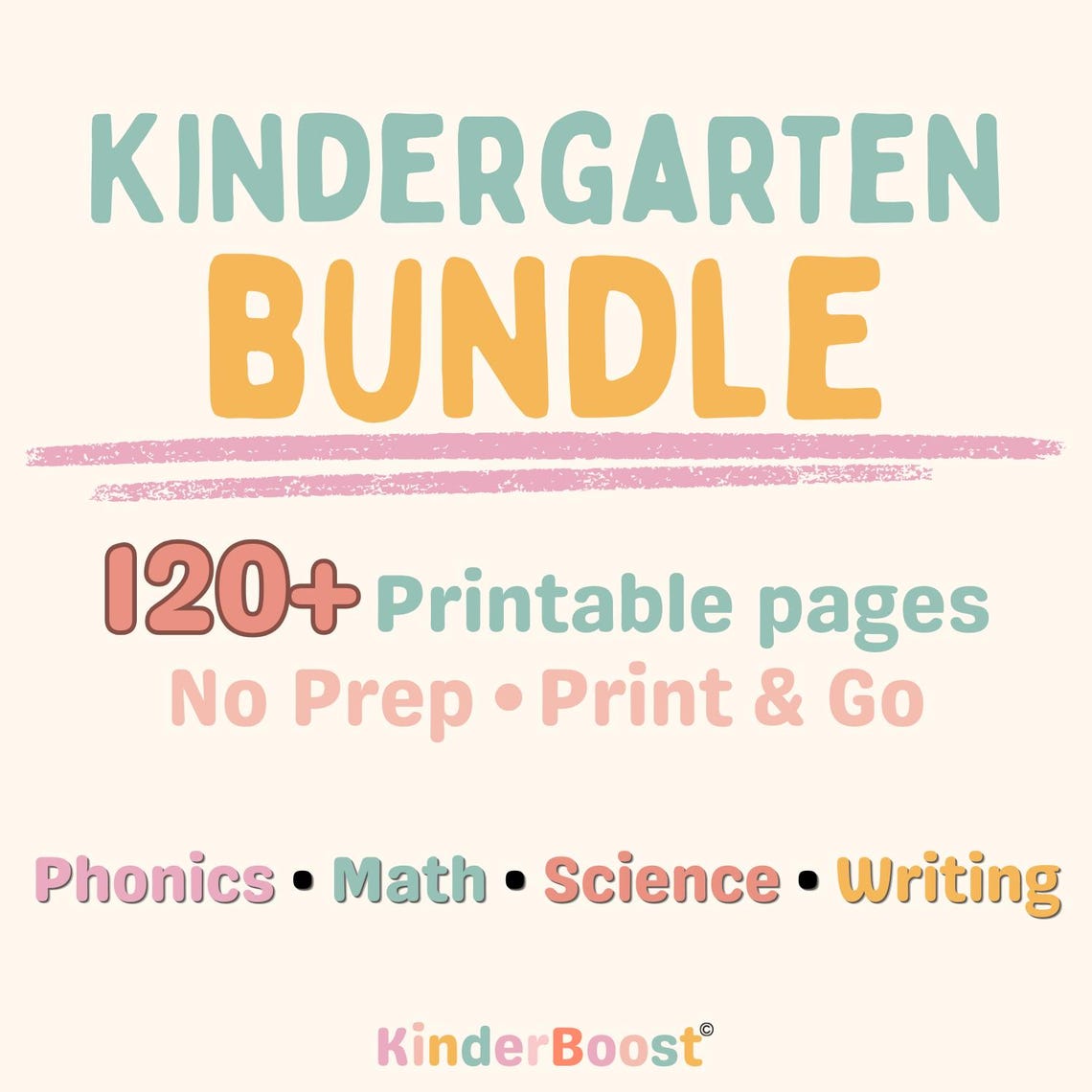 Kindergarten All Subjects Worksheet Bundle | Phonics, Math, Science ...