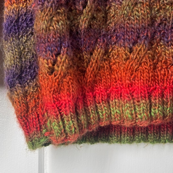 Large, Hand knitted, Multicolor, Pullover Sweater - image 3
