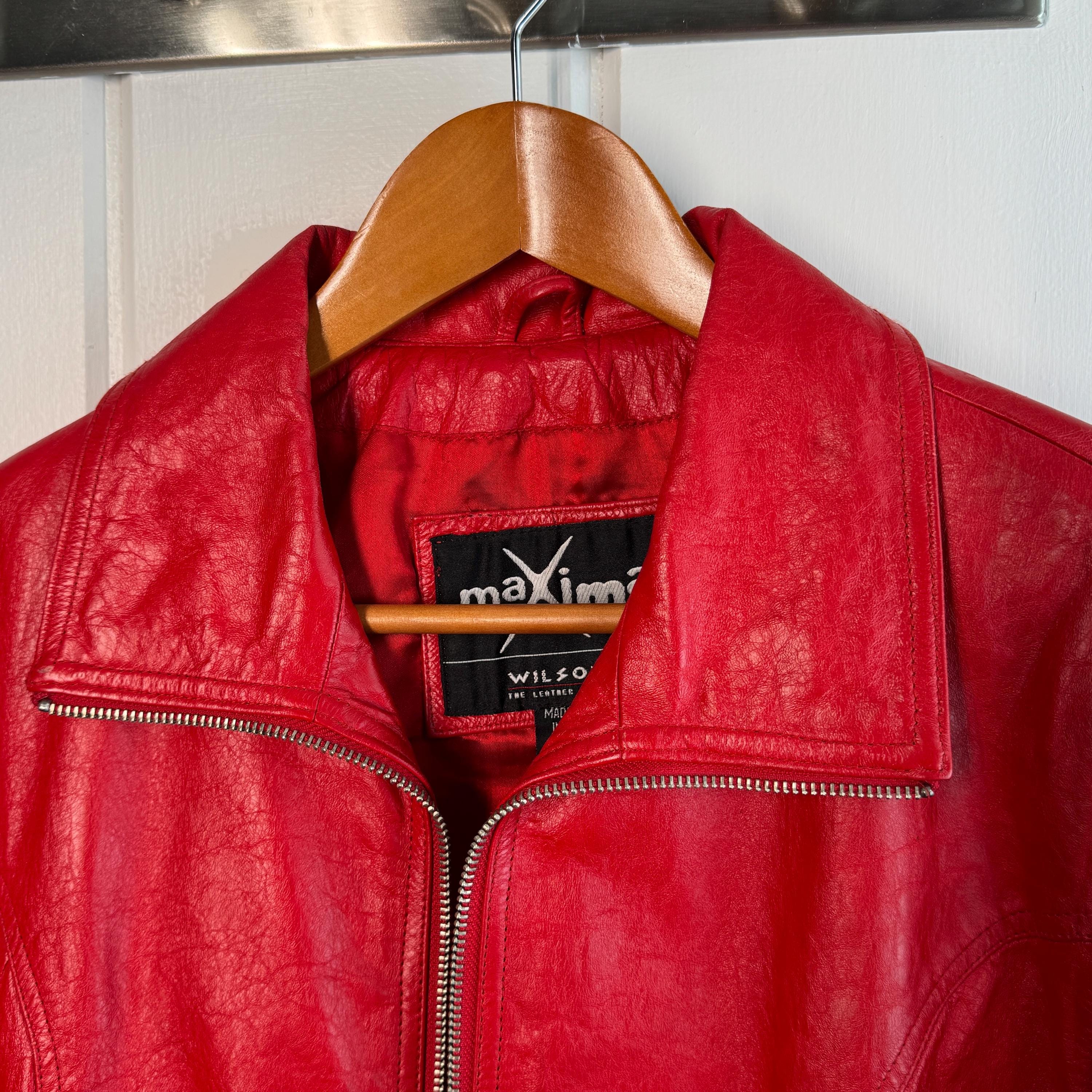 Wilson\'s Maxima Leather woven pure light fall piece Wilson Maxima Coat - Etsy main image 3