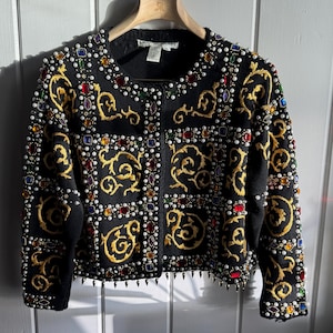 [90sヴィンテージ USA製] Michael Simon ハンド刺繍ベスト Michael Simon Vintage Sweaters - Etsy