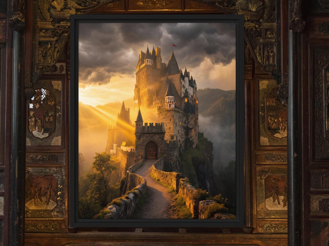 Medieval Castle Canvas Print, Gothic Fortress, Dark Fantasy Wall Art - Etsy