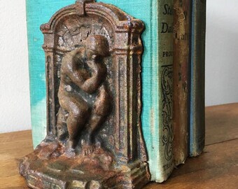 The Thinker Bookend Old World European Library Office Decor Vintage Single Bookend Teacher, Boss Gift Artist Auguste Rodin