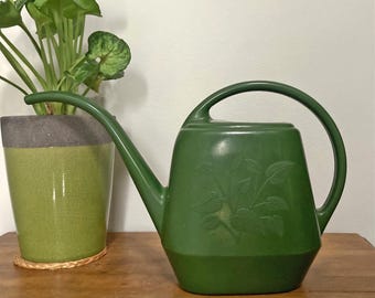 Vintage Plastic Watering Can by Garden Scene:  Green - Houseplants - Terrariums