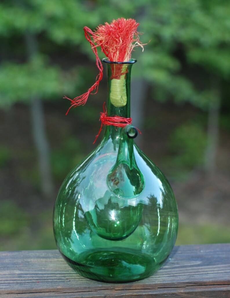Vintage Princess House Hand Blown Green Italian Wine Chiller Etsy