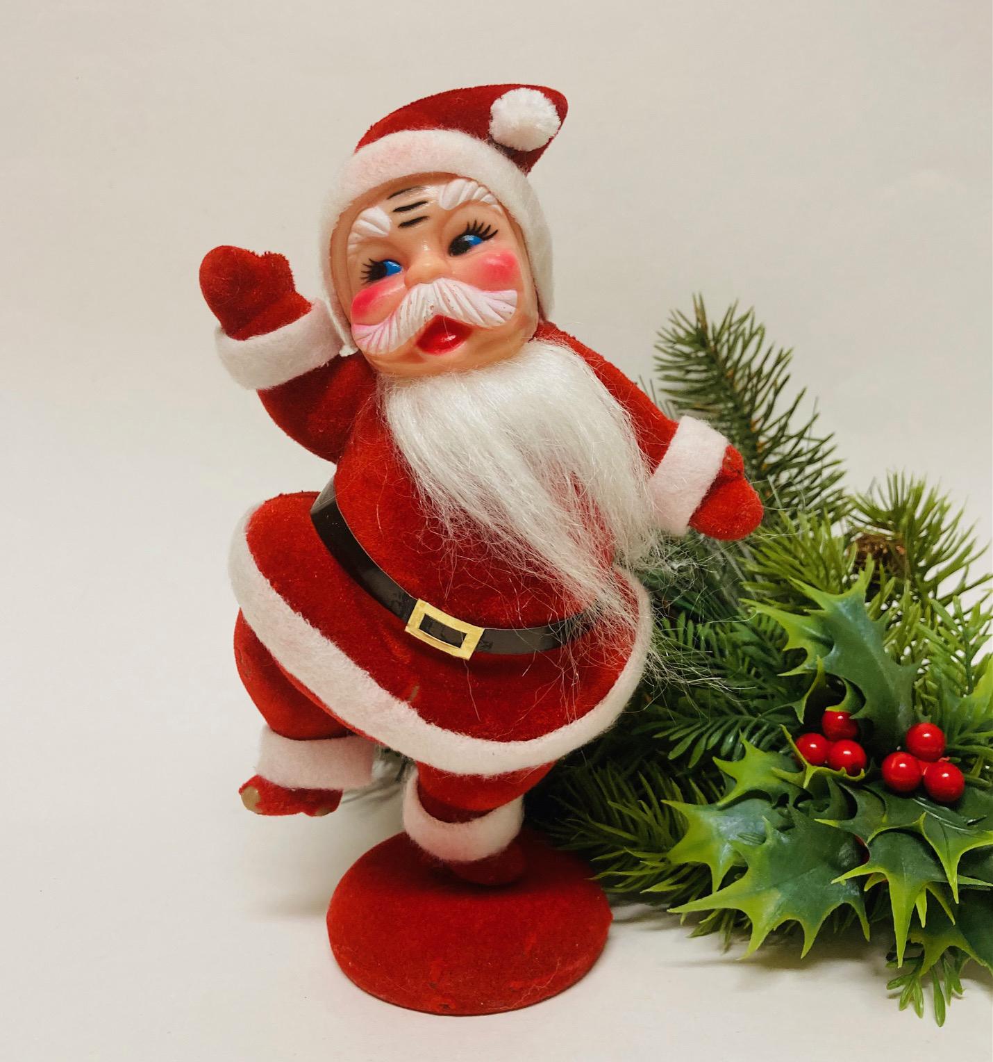 1950s Flocked Santa - Etsy