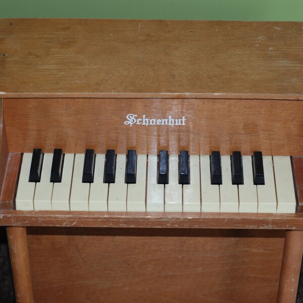 Vintage Children's Wooden Toy 17" Floor Piano by Schoenhut