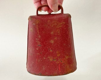 Farmhouse Sheep's Bell Large Farm Animal Rustic Red Cow Bell