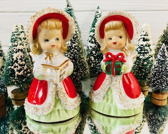 * vintage ornaments ❀ * ✴ * クリスマスセット (a) Vintage 1950 LEFTON Angel Christmas Bell MCM Angel Candle