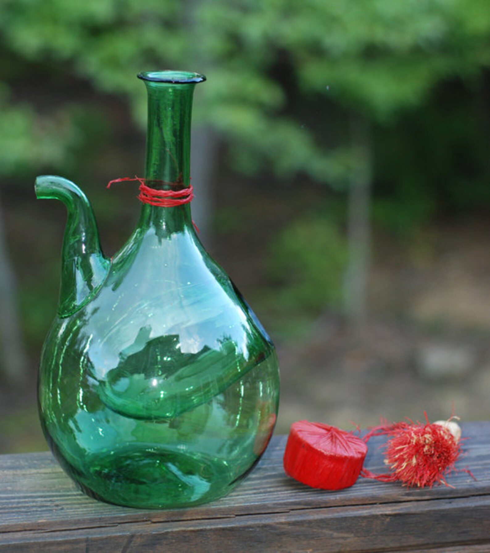 Vintage Princess House Hand Blown Green Italian Wine Chiller Etsy