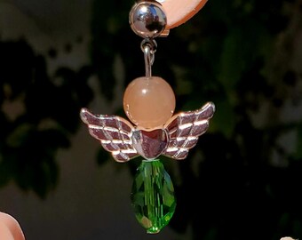 Pendientes de cristal con forma de ángel de Dios