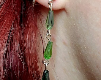 Pendientes de lágrima verde
