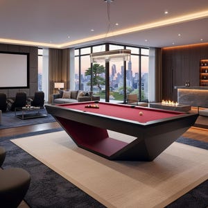 Atelier Billiard Table as a Unique Piece | Personalized Designer Billiard Table with Individual Wood Finish and Cloth Color