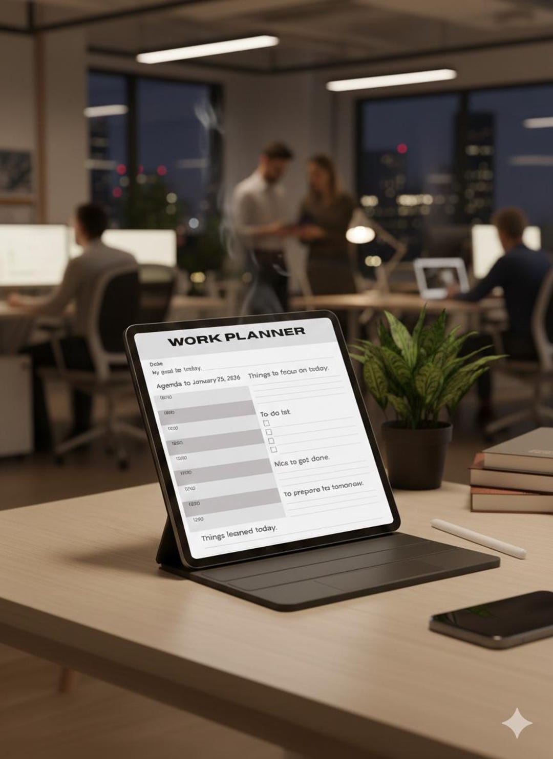 Work Activity Planner Minimalist Digital Work Planner | Neutral Daily Productivity Planner ...