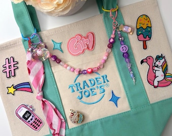 Custom Trader Joe’s Tote Bag | "Y2K Dream Girl" Gift | One-of-One Statement Bag
