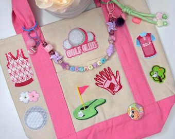 Custom "Golf Girl" Tote with Charms