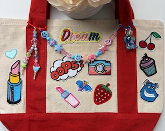 Y2K Custom Tote Bag with Statement Charms