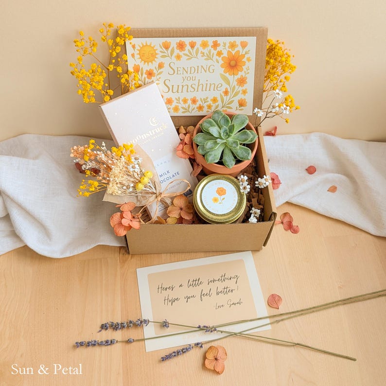 Small Thank You Gift Box Appreciation Care Package Mini Chocolate Gratitude Present Teacher Recognition Bundle Nurse Employee Coworker Token Live Succulent Plant Gourmet Treat Personalized Card Dried Floral Accent Staff Appreciation Gift