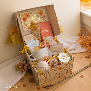 Thoughtful Birthday Present Care Package Gift Box Special Celebration Collection Unique Gift For Her Cozy Comfort Items Self Care Products Personalized Birthday Message Beautiful Presentation Box Complete Gift Experience Perfect Surprise