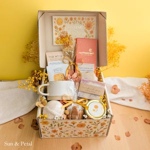 Cozy Birthday Gift Thoughtful Care Package Special Celebration Box Gift For Her Birthday Present Personalized Greeting Card Beautiful Gift Presentation Complete Self Care Collection Relaxation Items Comfort Products Unique Birthday Surprise