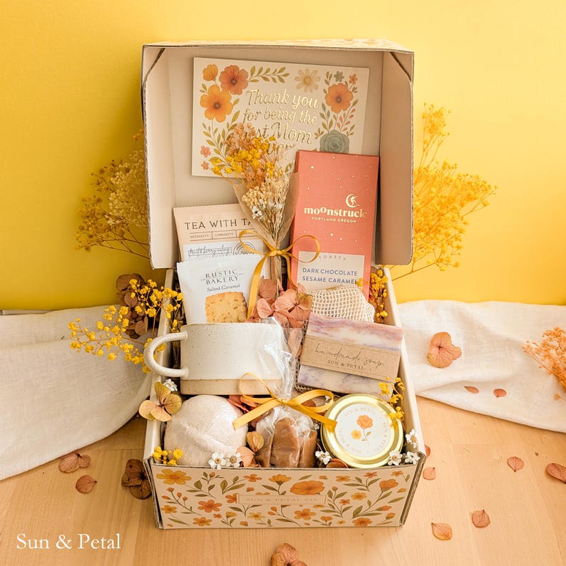Cozy Birthday Gift Thoughtful Care Package Special Celebration Box Gift For Her Birthday Present Personalized Greeting Card Beautiful Gift Presentation Complete Self Care Collection Relaxation Items Comfort Products Unique Birthday Surprise