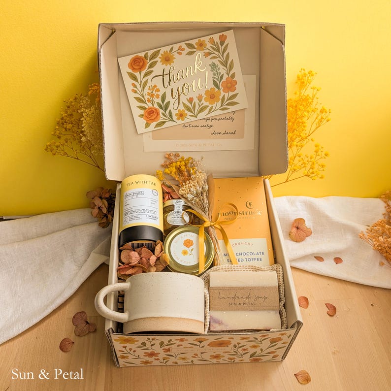 Thank You Appreciation Gift Box Sunshine Care Package Cheerful Thank ...