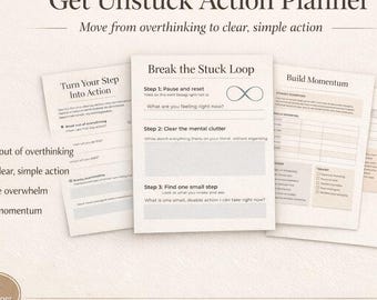 ADHD Planner Printable, Overthinking Workbook, Procrastination Help, Mental Clarity Planner, Action Planning System