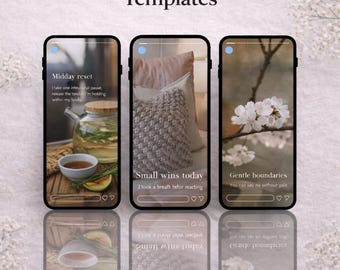 40 Calming Instagram Story Templates • Wellness Content Pack (JPG)