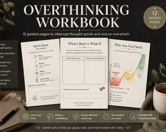 Stop Overthinking Fast Printable, ADHD Planner, Overthinking Reset, Mental Clarity Workbook, Anxiety Relief, Productivity Tool