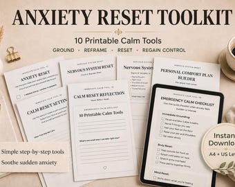 Anxiety Relief Toolkit | 10 Printable Calm Down Tools (PDF Download A4/US Letter)