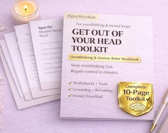 Mental Clarity Workbook, Overthinking Help, Anxiety Relief Planner, CBT Worksheets, Reduce Overwhelm