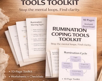 Rumination Workbook, Overthinking Workbook, Anxiety Relief Tool, Stop Overthinking Help, Mental Clarity Planner