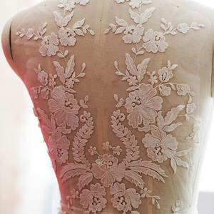 lace applique,tulle lace applique, embroidered lace applique, bodice lace applique, lace bodice