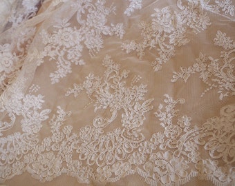 bridal lace fabric, cord lace fabric, alencon lace fabric with retro floral new arrival