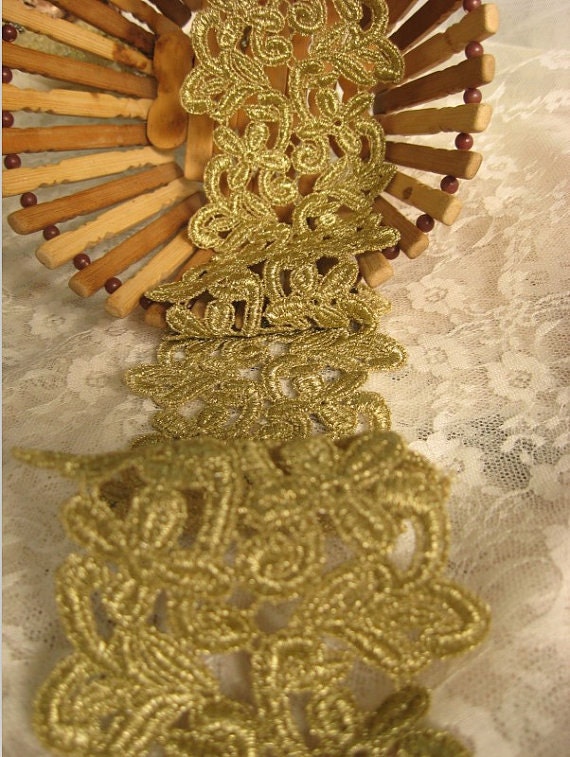 metallic Gold lace golden lace trim gold guipure lace trim Etsy