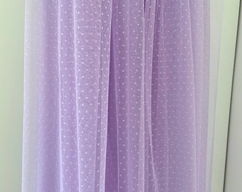 Tela de encaje de tul lila con lunares, tela de encaje de malla de tul bordada cortada a medida, más de 30 colores.