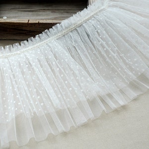 2 Layers Tulle ruffles with polka dots