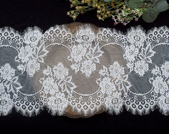 3 meters chantilly lace fabric with retro florals