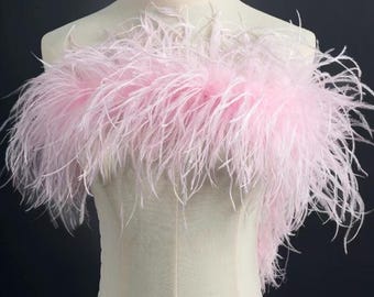light pink Ostrich Feather boa for dress and couture
