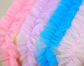 10 Meter extra dichte Rüschen tüll Borte, Rüschen borte, Faltengitter Borte, Tutu Kleid Stoff, Rüschen mesh, Hochzeit Dekor, Bastelbedarf