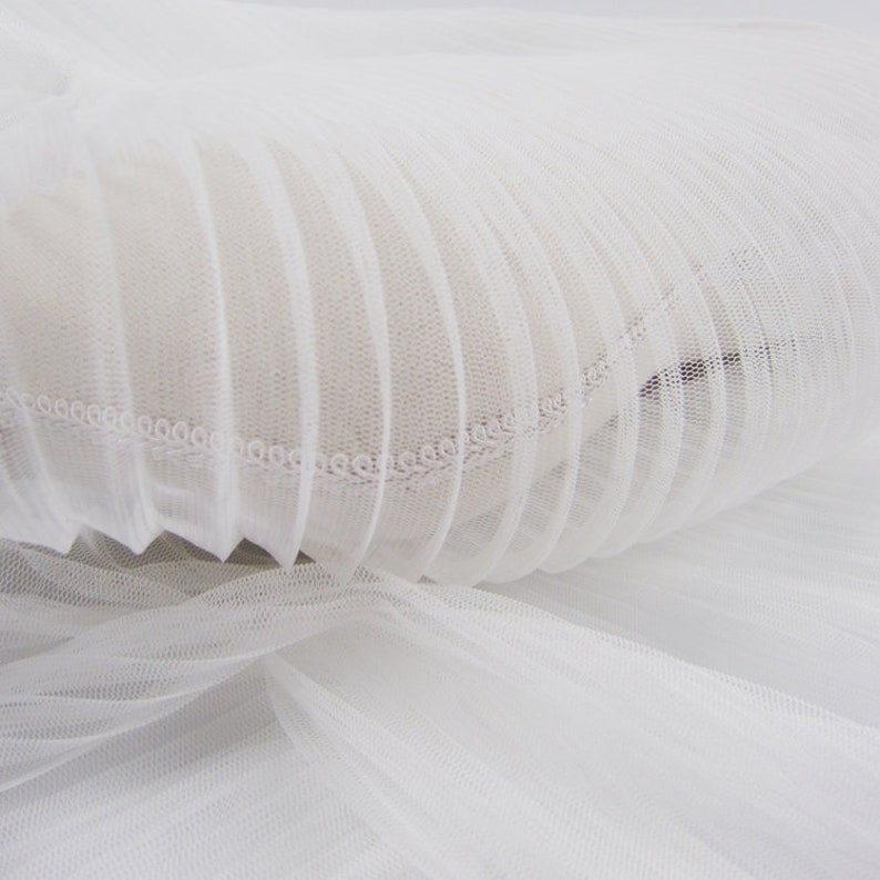 Off White Tulle Accordion Pleated Fabric Mesh Accordion Etsy Australia