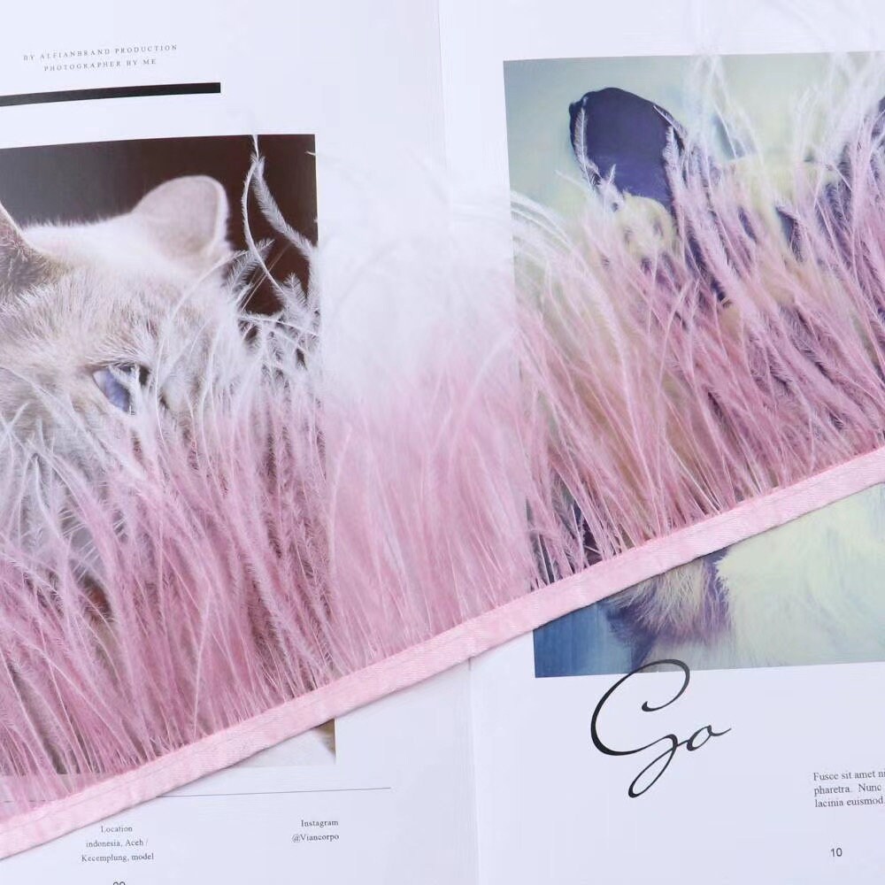 Tie dye Ostrich Feather Trim Fringe with gradient colors Etsy