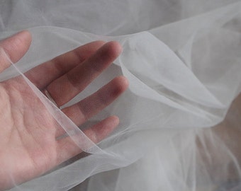 gebroken witte tule stof, gaas tule kant stof, grenadine, mesh, net stof voor bruidssluier, bruidsjurk