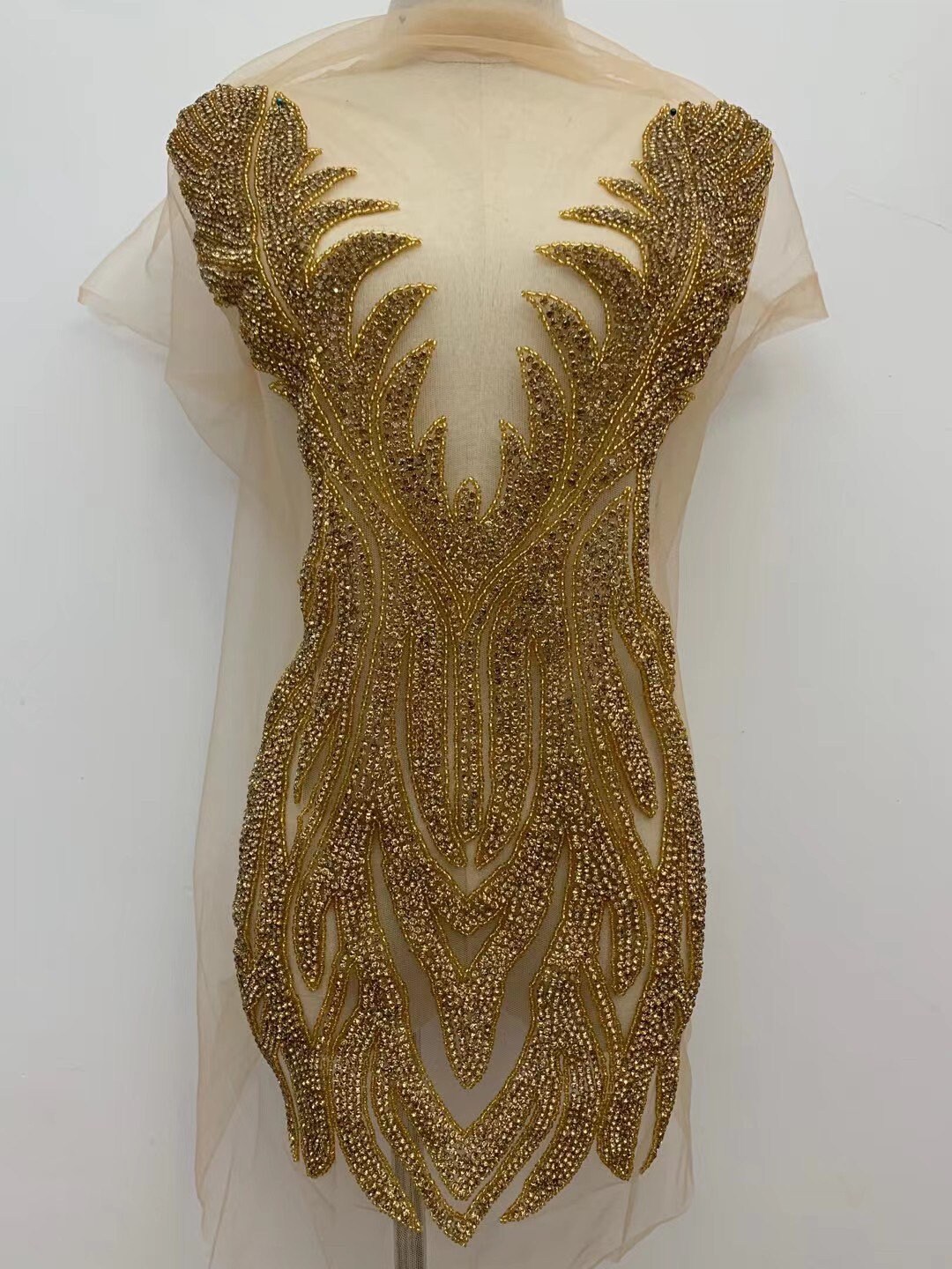 Full Body Rhinestone Applique, Iridescent Rhinestone Bodice Appliqués ...