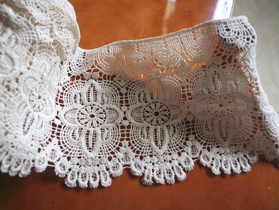Natural Cotton Lace Trim, Vintage Style Trim Lace, Crochet Lace