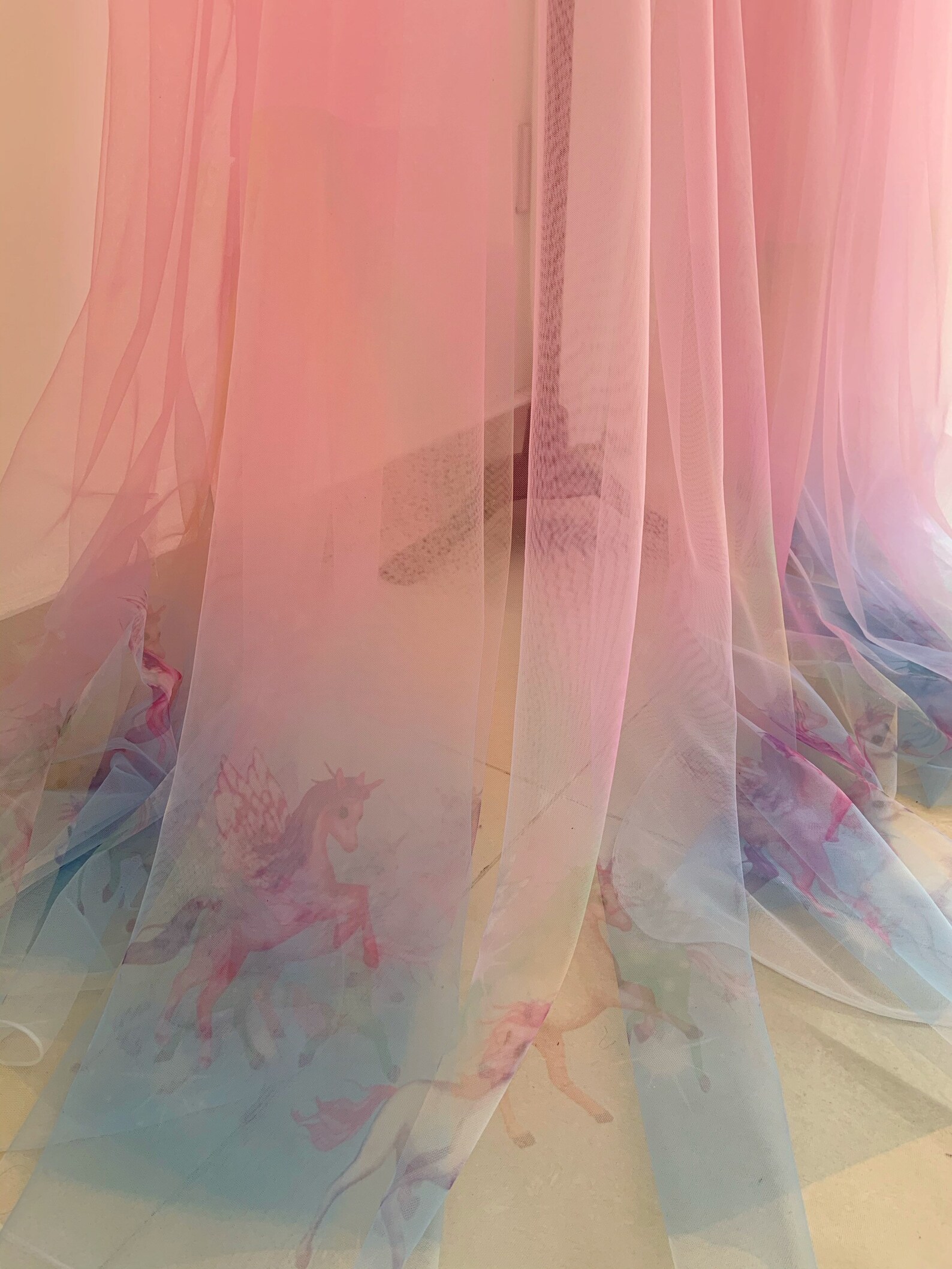 Dip Dye Style Tulle Fabric With Ombré Colors Pink and Blue Etsy Denmark