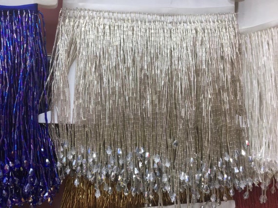 Silver Heavy Bead Fringe Tassel Trim for Dance Costume, Haute Couture Dress  Trimming, Beading Fringe - Etsy
