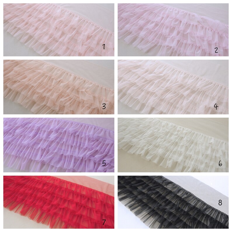 pleated tulle trim doll dress trim tulle ruffles trim 14 colors ruffled trim tutu mesh trim baby tutu dress trim frill trimming